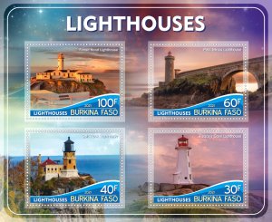 Stamps. Lighthouses 2021 year 1+1 sheets perf Burkino Faso