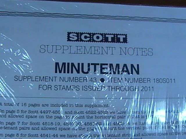 U.S.-SCOTT -MINUTEMAN---2011 SUPPLEMENT--(NUMBER 43)-NEW IN PLASTIC