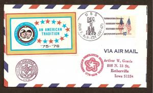 NAVAL COVER - U.S.S. JOHN F. KENNEDY - POSTMARKED 12-2-75