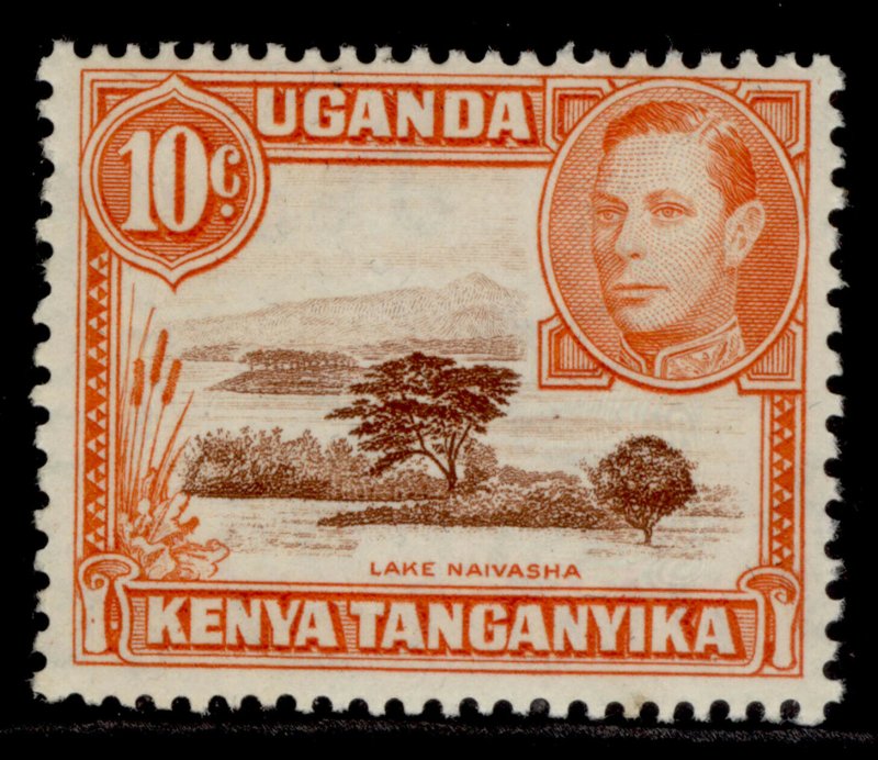 KENYA UGANDA TANGANYIKA GVI SG134, 10c red-brown & orange, LH MINT.