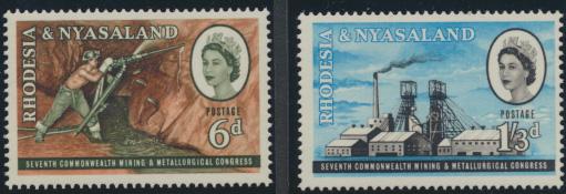 Rhodesia & Nyasaland SG 38/39 Sc# 178/79  MNH see details Mining Congress