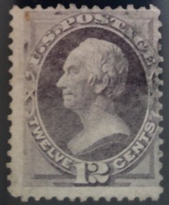 Scott #151 - VG - 12c Dull Violet - Clay - Used - 1870