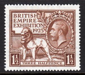 GB KGV 1925 British Empire Exhibition 1.5d Brown SG433 Mint Never Hinged MNH UMM