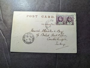 1904 British Grenada PPC Postcard Cover St Georges to Constantinople Turkey