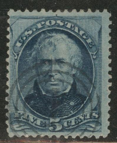 USA Scott 179 Used 1875 5c stamp target cancel on wove paper