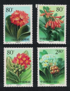 China Clivia Flowers Kaffir Lily 4v Def 2000 MNH SG#4552-4555