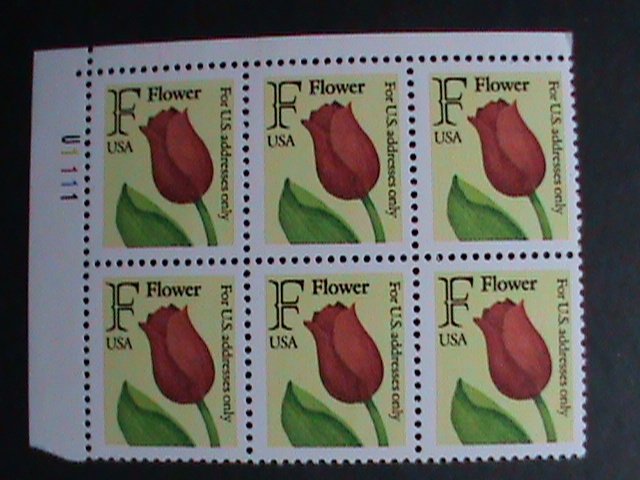 ​UNITED STATES-1991-SC#2517  COLORFUL LOVELY FLOWERS -MNH IMPRINT PLATE BLOCK