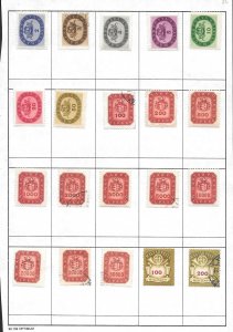 HUNGARY #Z26 Mixture Page of 20 stamps.  Collection / Lot