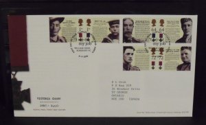 15729   GREAT BRITAIN   FDC # 2394-2399      150th Anniversary Victoria Cross