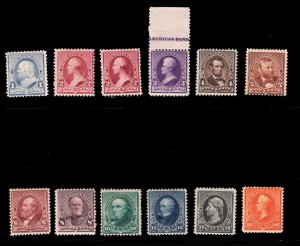 MOMEN: US STAMPS #219-229,219D SET MINT OG H LOT #82543