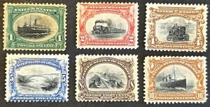 Scott#: 294-299 - Pan-American Exposition 1¢ 1901 BPE single stamps MHOG & MNG