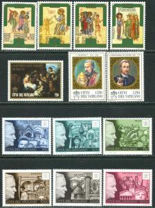 VATICAN Sc#1002-1027 Nine Sets & 1 S/s 1996 Year Complete Mint OG NH