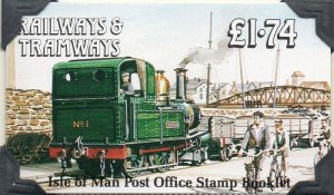 Isle of Man Sc 358f 1990 Trains stamp booklet mint NH