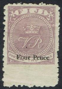 FIJI 1878 VR MONOGRAM FOUR PENCE ON 2D