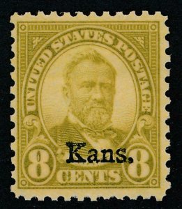 UNITED STATES (US) 666 MINT NH F-VF 8c KANSAS