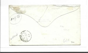 United States Scott 37 on cover to London - Red Boston Br Pkt cancel