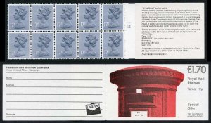 DB8(29)A 1985 1.70 Pillar Box - Write Now Letter Pack Right Margin Cyl B7