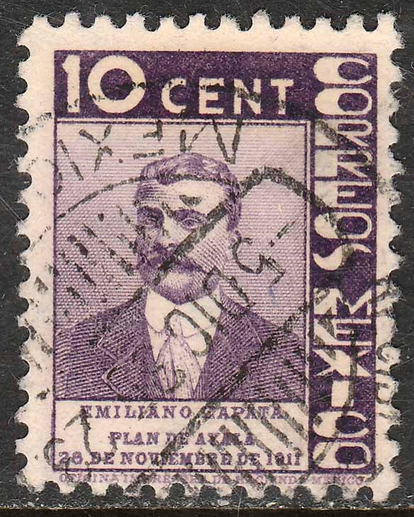 MEXICO 723, 10¢ ANNIV. PLAN DE AYALA - ZAPATA. USED. VF. (572)