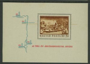 Hungary 1965 Perf & Imperforate Flood Victims S/S Sc# B253 NH 