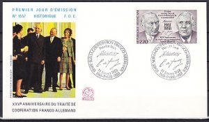 France, Scott cat. 2086. Franco-German Co-operation issue. First day cover. ^