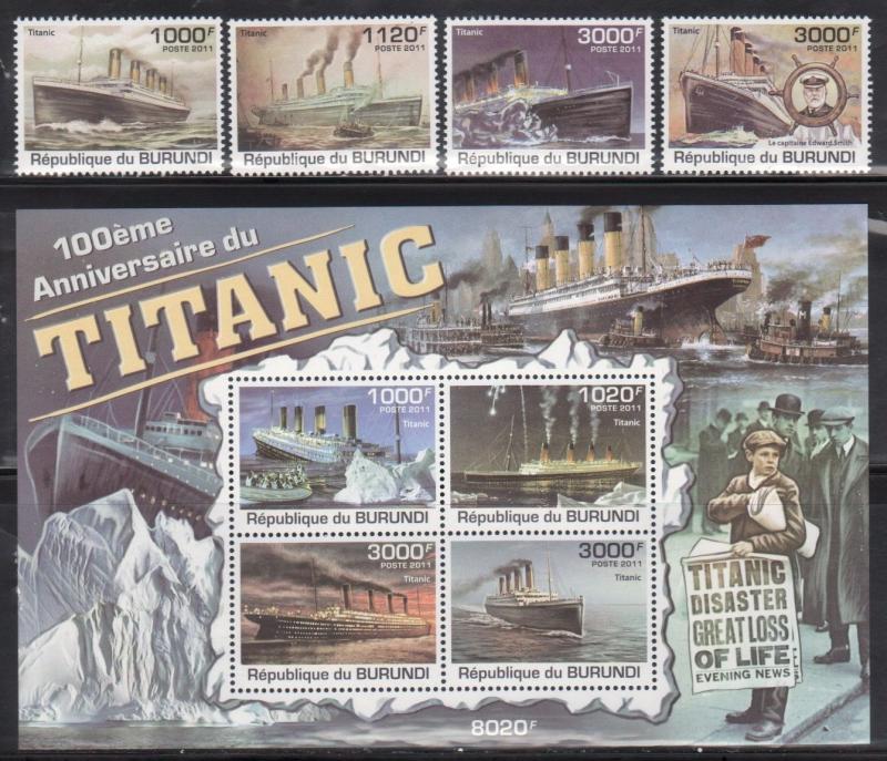 Burundi 1006-1010 Titanic Mint NH