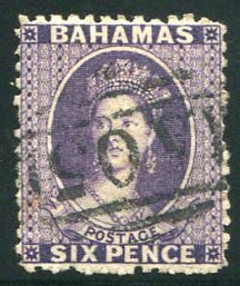 Bahamas #14 (SG 31) Cat£60, 1863 6p violet, used