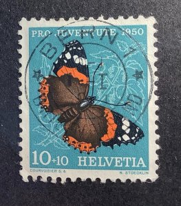 Switzerland 1950 Scott B197 used - 10+10c, Butterfly