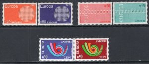 French Andorra Andorre 1970, 1971, 1973 Europa 3 Good Sets MNH CV$75