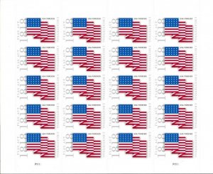 Flag Act of 1818 Full Sheet of 20 - Postage Stamps Scott 5284