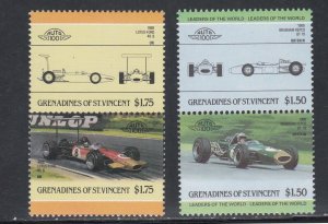 St. Vincent - Grenadines # 451-452, Racing Cars- Pairs, Mint NH