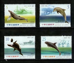 Taiwan 2002 Sc# 3434/3437 CETACEAN MARINE LIFE - SHIPS Set (4) MNH