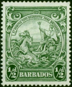 Barbados 1942 1/2d Green SG248b P.14 Fine VLMM