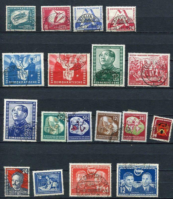 Germany/DDR 1951 Mi 280-297 Complete Year Used CV 391 euro 2470