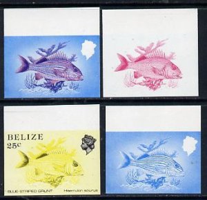 Belize 1984-88 Blue-striped Grunt 25c def imperf progress...