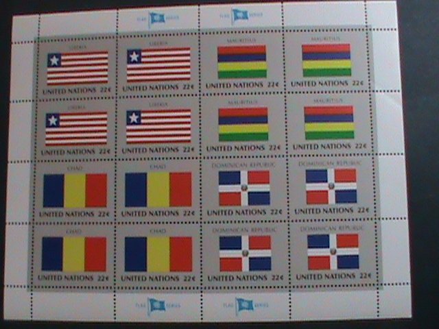 ​UNITED NATION-1985 SC#458-461   U. N. FLAGS SERIES MNH FULL SHEET- VERY FINE