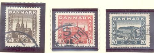 Denmark Sc 156-8 1920 North Schleswig stamp set used