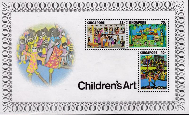 Singapore 1977  Childrens Art Souvenir Sheet VF/NH