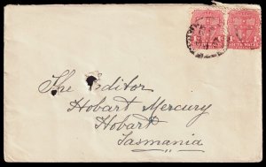 New South Wales Scott 122 Cover from NSW to Hobart, Tasmania (1907) F M