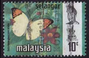 Malaysia Selangor - 1971 - Scott #132 - used - Butterfly