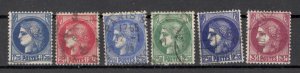 FRANCE- 6 USED DEFINITIVE STAMPS CERES - Mi. 400/05 - 1939/40.