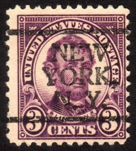 1923, US 3c, Used, New York precancel, Sc 555