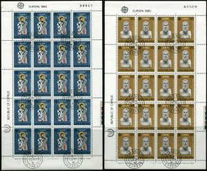 CYPRUS #533-534 Holy Cross Zenon of Citium Sheets Postage Collection EUROPA 1980