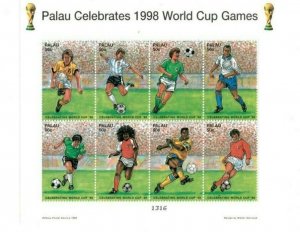 Palau 1998 - World Cup Soccer Football - Sheet of 8 Stamps - Scott #463 - MNH