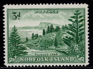 AUSTRALIA - Norfolk Island QEII SG6a, 3d emerald green, NH MINT. Cat £15.