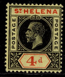 ST. HELENA GV SG85, 4d black & red/yellow, M MINT.