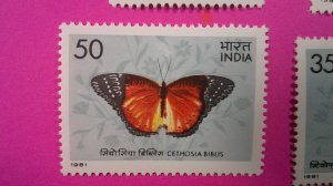 India 1981 Butterflies Scott# 935-938 Complete Mint VF-XF NH set of 4