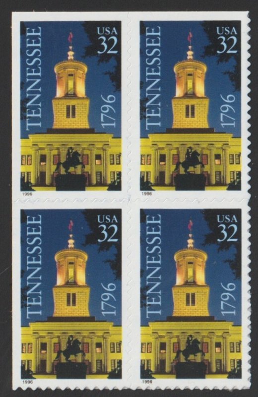 SC# 3071 - (32c) - Tennessee Statehood Bicentennial - MNH block/4