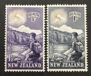 New Zealand 1954 #b44-5, Mountain Climbing, MNH.