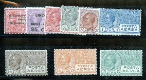 ITALY FIRST AIRMAILS SCOTT #C1/C9 MINT NEVER HINGED--SCOTT $505.00 