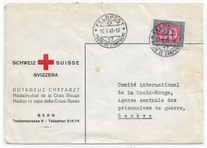 Swiss Feldpost 17 to Geneva, Switzerland 1945 (M5864)